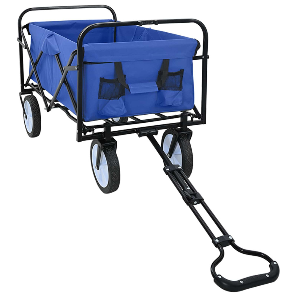 Produktbild för Fällbar handvagn Blå 94 x 53 x 99 cm Oxford tyg