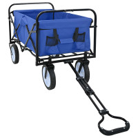 Produktbild för Fällbar handvagn Blå 94 x 53 x 99 cm Oxford tyg