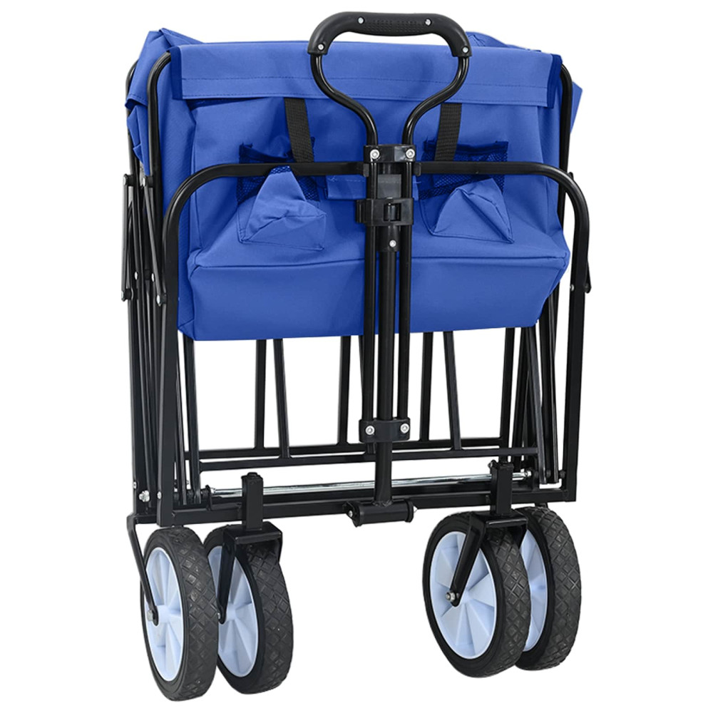 Produktbild för Fällbar handvagn Blå 94 x 53 x 99 cm Oxford tyg