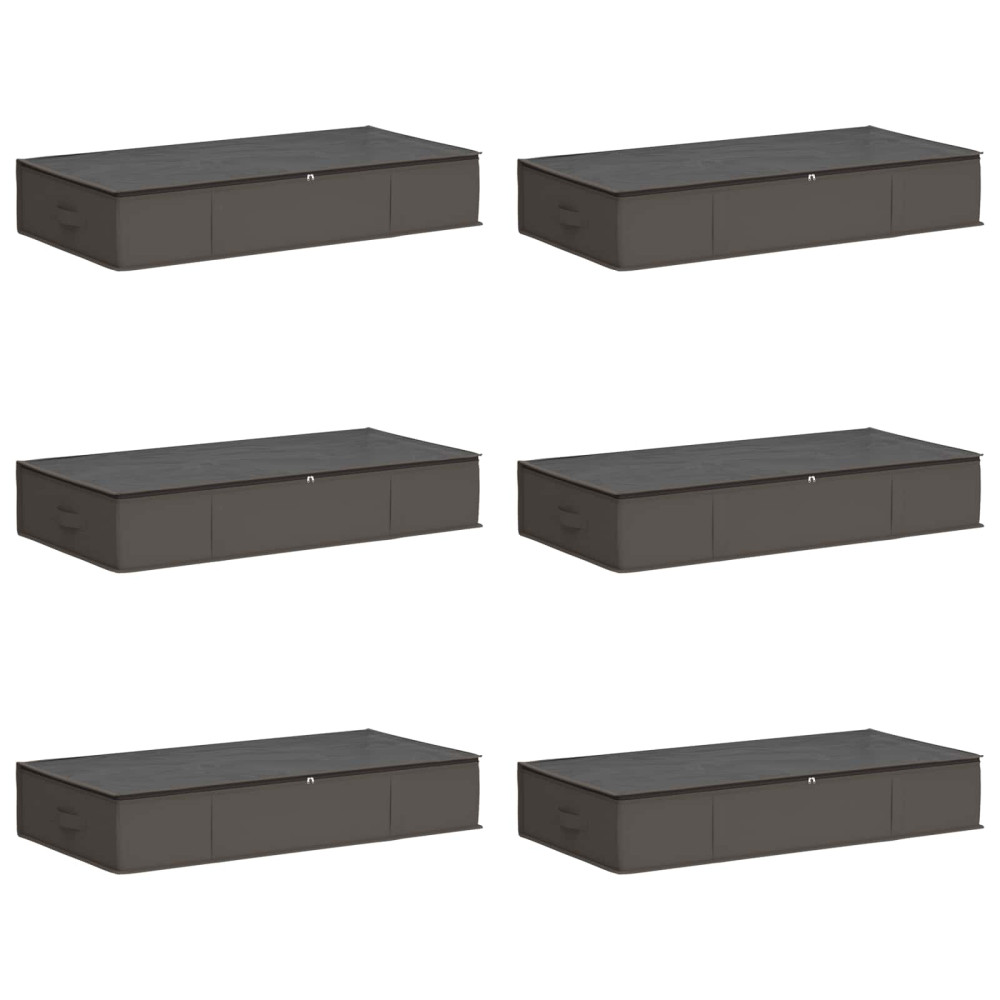 Produktbild för Förvaringslåda med transparent toppfönster 6 pcs Grå