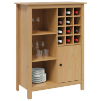Produktbild för Vinskåp HILL Honung brun 79,5 x 40 x 107,5 cm Massiv furu