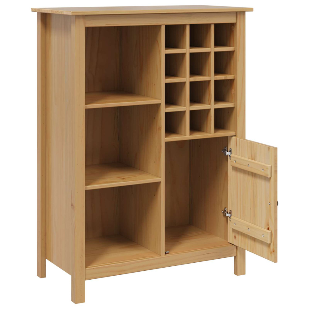 Produktbild för Vinskåp HILL Honung brun 79,5 x 40 x 107,5 cm Massiv furu
