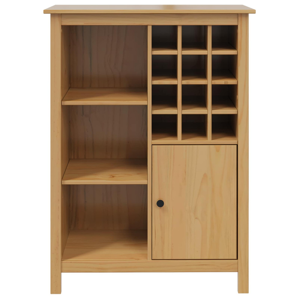 Produktbild för Vinskåp HILL Honung brun 79,5 x 40 x 107,5 cm Massiv furu