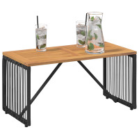 Produktbild för Utomhusbord Svart och Brunt 80 x 40 x 40 cm konstrotting