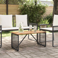 Produktbild för Utomhusbord Svart och Brunt 80 x 40 x 40 cm konstrotting