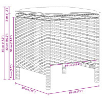 Produktbild för Trädgårdspall 2 Stycke Svart 38 x 38 x 45 cm PE Rattan