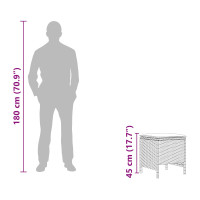Produktbild för Trädgårdspall 2 Stycke Svart 38 x 38 x 45 cm PE Rattan