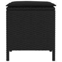Produktbild för Trädgårdspall 2 Stycke Svart 38 x 38 x 45 cm PE Rattan