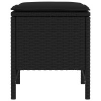 Produktbild för Trädgårdspall 2 Stycke Svart 38 x 38 x 45 cm PE Rattan
