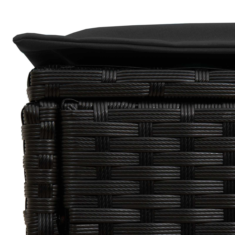 Produktbild för Trädgårdspall 2 Stycke Svart 38 x 38 x 45 cm PE Rattan