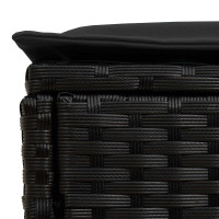 Produktbild för Trädgårdspall 2 Stycke Svart 38 x 38 x 45 cm PE Rattan