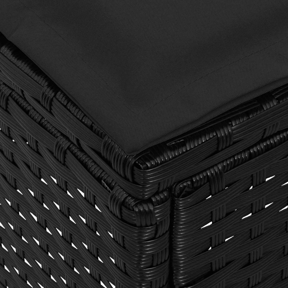 Produktbild för Trädgårdspall 2 Stycke Svart 38 x 38 x 45 cm PE Rattan