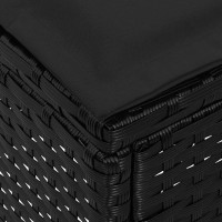Produktbild för Trädgårdspall 2 Stycke Svart 38 x 38 x 45 cm PE Rattan