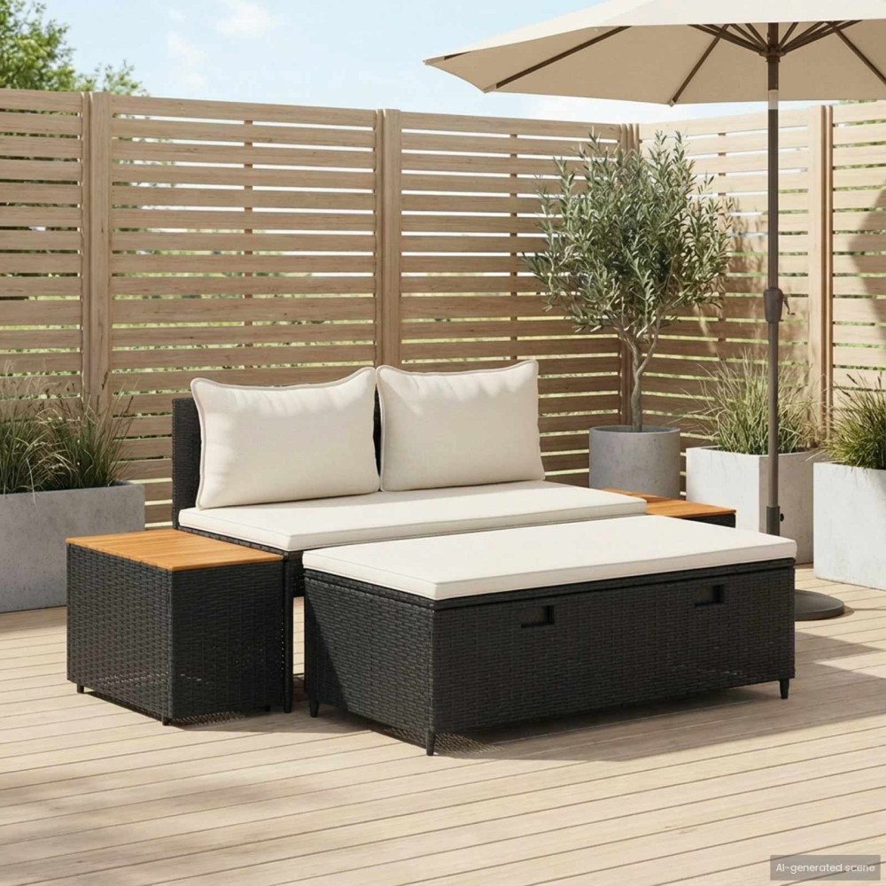 Produktbild för Utomhussoffset 4 -Seater 4 pcs 55 x 30 x 39 cm