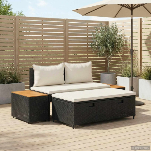 vidaXL Utomhussoffset 4 -Seater 4 pcs 55 x 30 x 39 cm