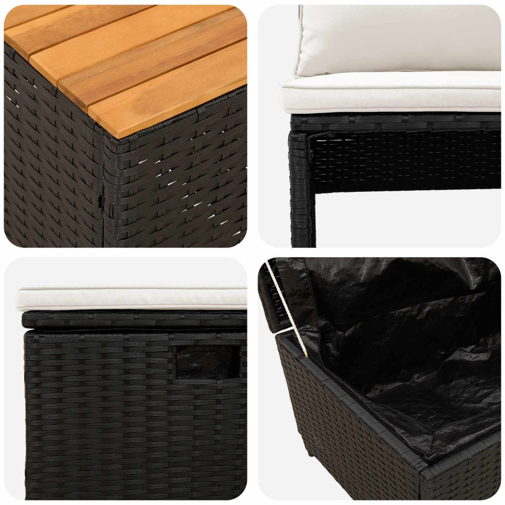 Produktbild för Utomhussoffset 4 -Seater 4 pcs 55 x 30 x 39 cm