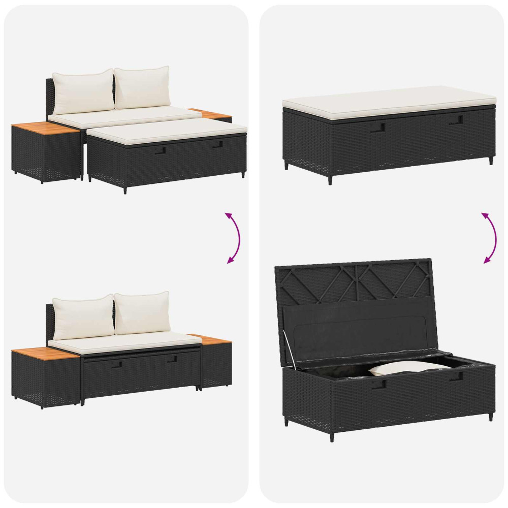 Produktbild för Utomhussoffset 4 -Seater 4 pcs 55 x 30 x 39 cm