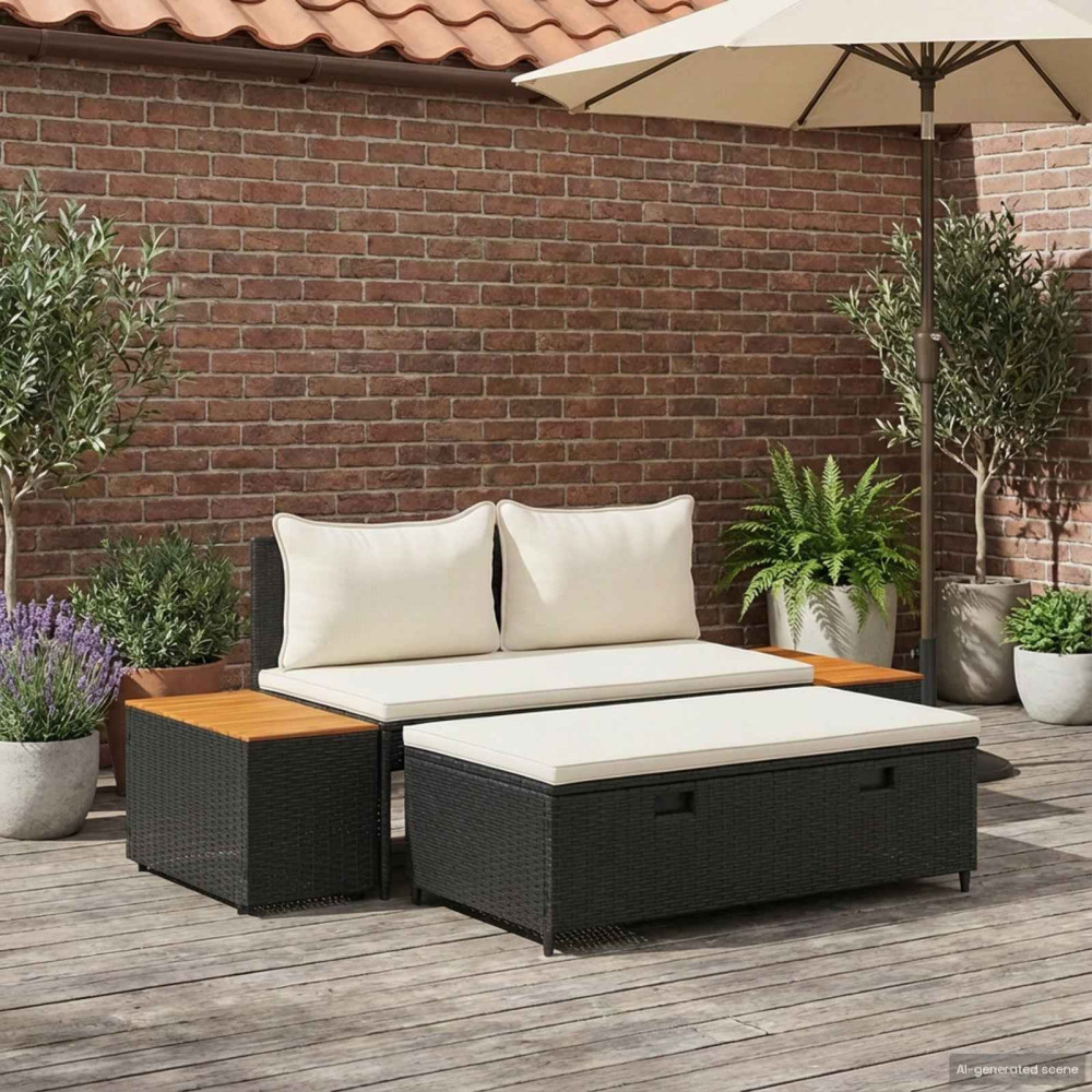 Produktbild för Utomhussoffset 4 -Seater 4 pcs 55 x 30 x 39 cm
