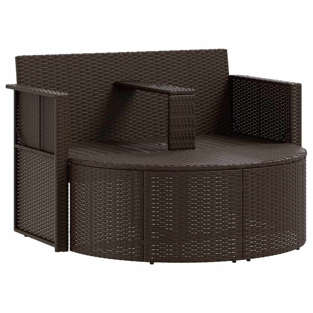 Produktbild för Trädgårdsoffa Brun och Röd 168 x 168 x 180 cm konstrotting