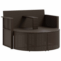 Produktbild för Trädgårdsoffa Brun och Röd 168 x 168 x 180 cm konstrotting