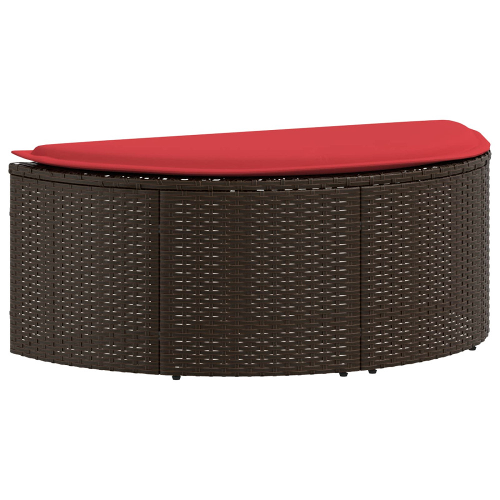 Produktbild för Trädgårdsoffa Brun och Röd 168 x 168 x 180 cm konstrotting