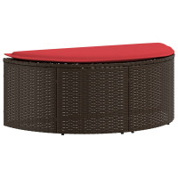 Produktbild för Trädgårdsoffa Brun och Röd 168 x 168 x 180 cm konstrotting