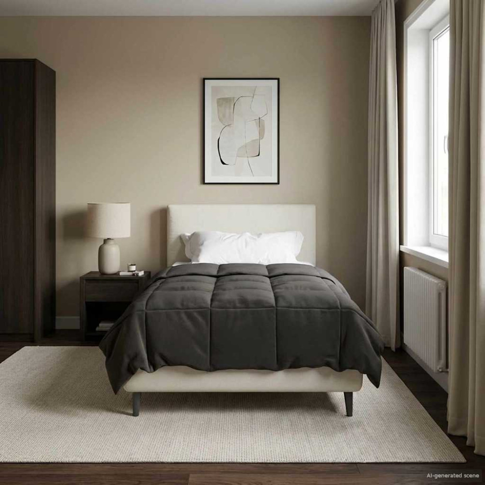 Produktbild för Sommar Duvet Quiltad Antracit 140 x 200 cm Mikrofiber