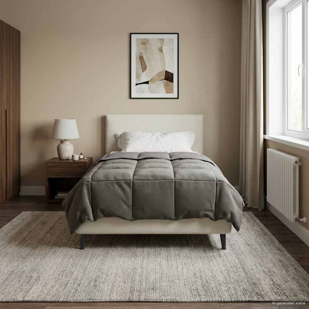 Produktbild för Sommar Duvet Quiltad Ljusgrå 155 x 200 cm Mikrofiber