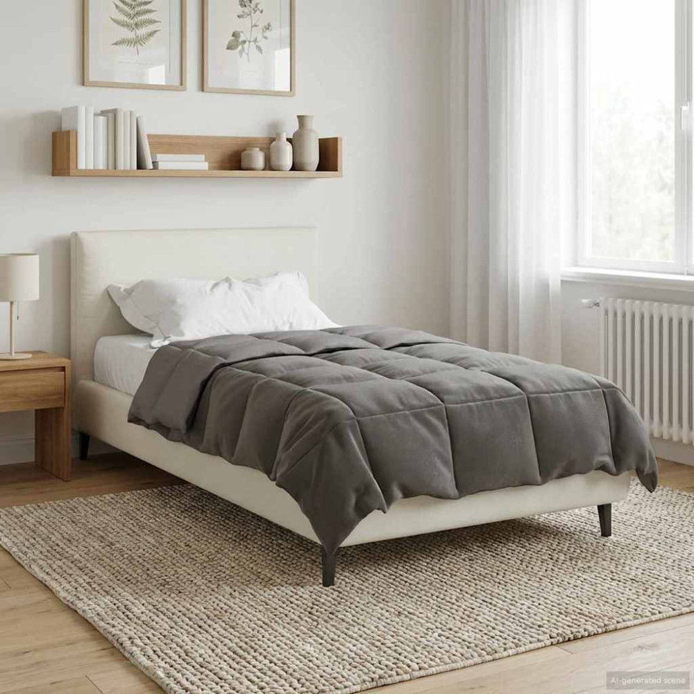 Produktbild för Sommar Duvet Quiltad Ljusgrå 155 x 200 cm Mikrofiber