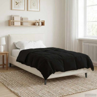 Produktbild för Sommar Duvet Quiltad Svart 155 x 220 cm Mikrofiber