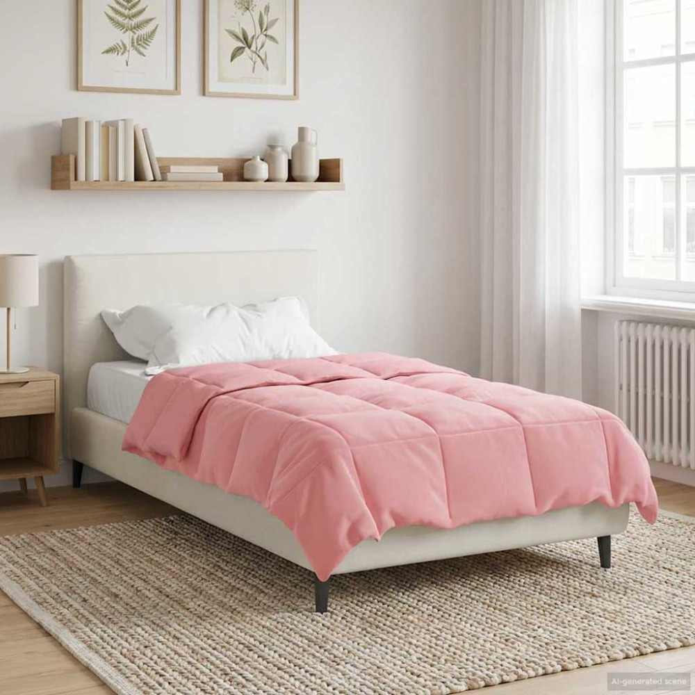 Produktbild för Sommar Duvet Quiltad Rosa 135 x 200 cm Mikrofiber