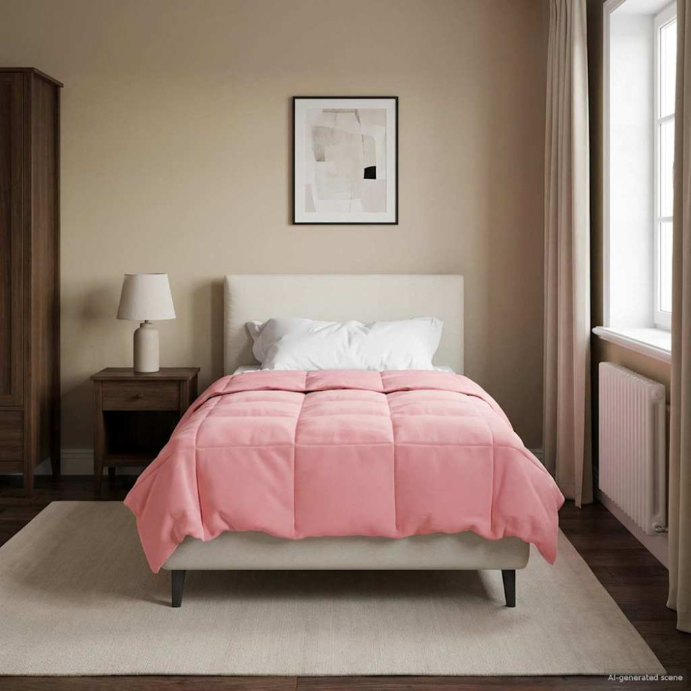 Produktbild för Sommar Duvet Quiltad Rosa 135 x 200 cm Mikrofiber