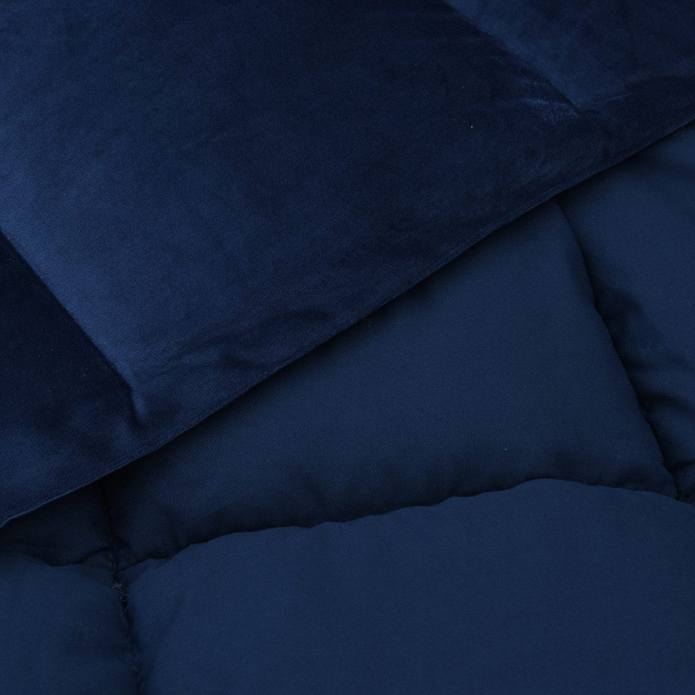 Produktbild för Sommar Duvet Quiltad Mörkblå 155 x 200 cm Mikrofiber