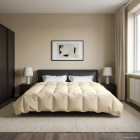 Produktbild för Full Års-Duvet Quiltad Kräm 200 x 240 cm Mikrofiber