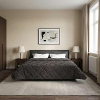 Produktbild för Sommar Duvet Antracit 200 x 200 cm Mikrofiber och Teddyfleece
