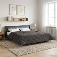 Produktbild för Sommar Duvet Antracit 200 x 240 cm Mikrofiber och Teddyfleece
