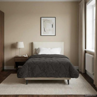 Produktbild för Sommar Duvet Antracit 135 x 200 cm Mikrofiber och Teddyfleece