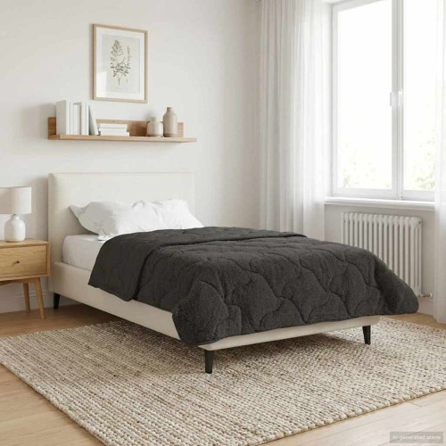 vidaXL Sommar Duvet Antracit 155 x 220 cm Mikrofiber och Teddyfleece
