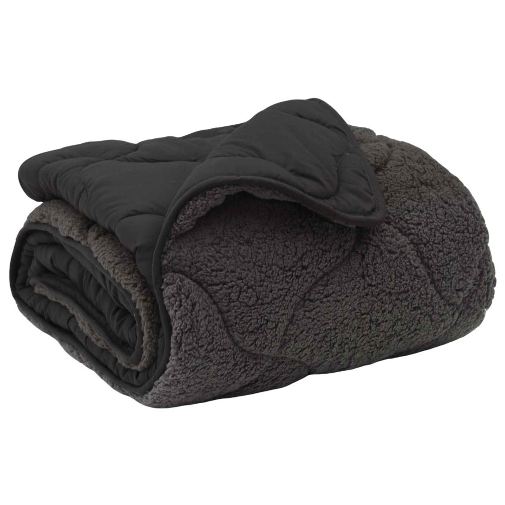 Produktbild för Sommar Duvet Antracit 155 x 220 cm Mikrofiber och Teddyfleece