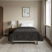 Produktbild för Sommar Duvet Antracit 155 x 220 cm Mikrofiber och Teddyfleece