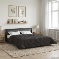 Produktbild för Sommar Duvet Antracit 200 x 220 cm Mikrofiber och Teddyfleece