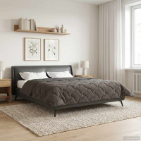 Produktbild för Sommar Duvet Antracit 220 x 240 cm Mikrofiber och Teddyfleece
