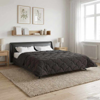 Produktbild för Sommar Duvet Antracit 220 x 260 cm Mikrofiber och Teddyfleece