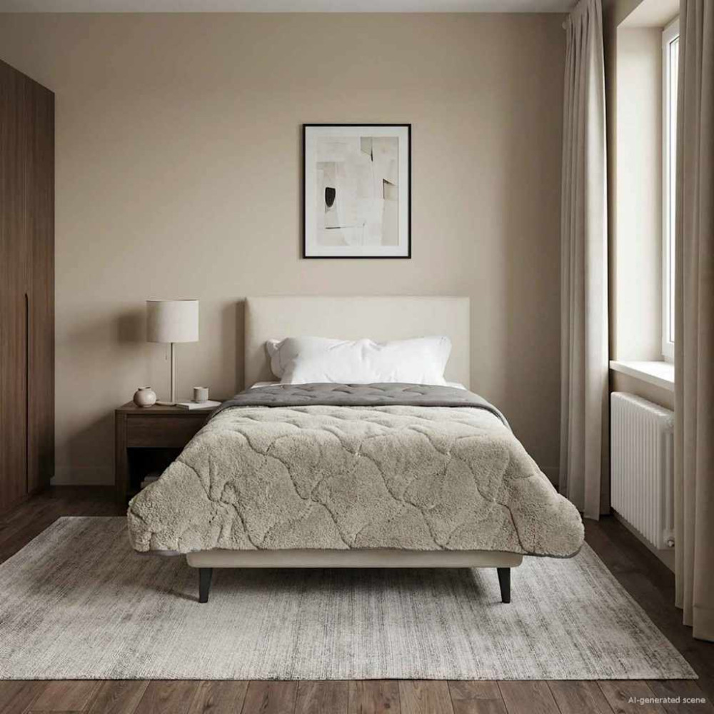 Produktbild för Sommar Duvet Ljusgrå 135 x 200 cm Mikrofiber och Teddyfleece