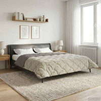Produktbild för Sommar Duvet Ljusgrå 200 x 200 cm Mikrofiber och Teddyfleece
