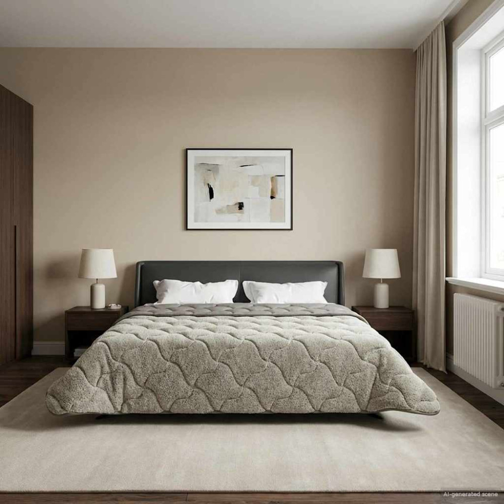 Produktbild för Sommar Duvet Ljusgrå 200 x 240 cm Mikrofiber och Teddyfleece