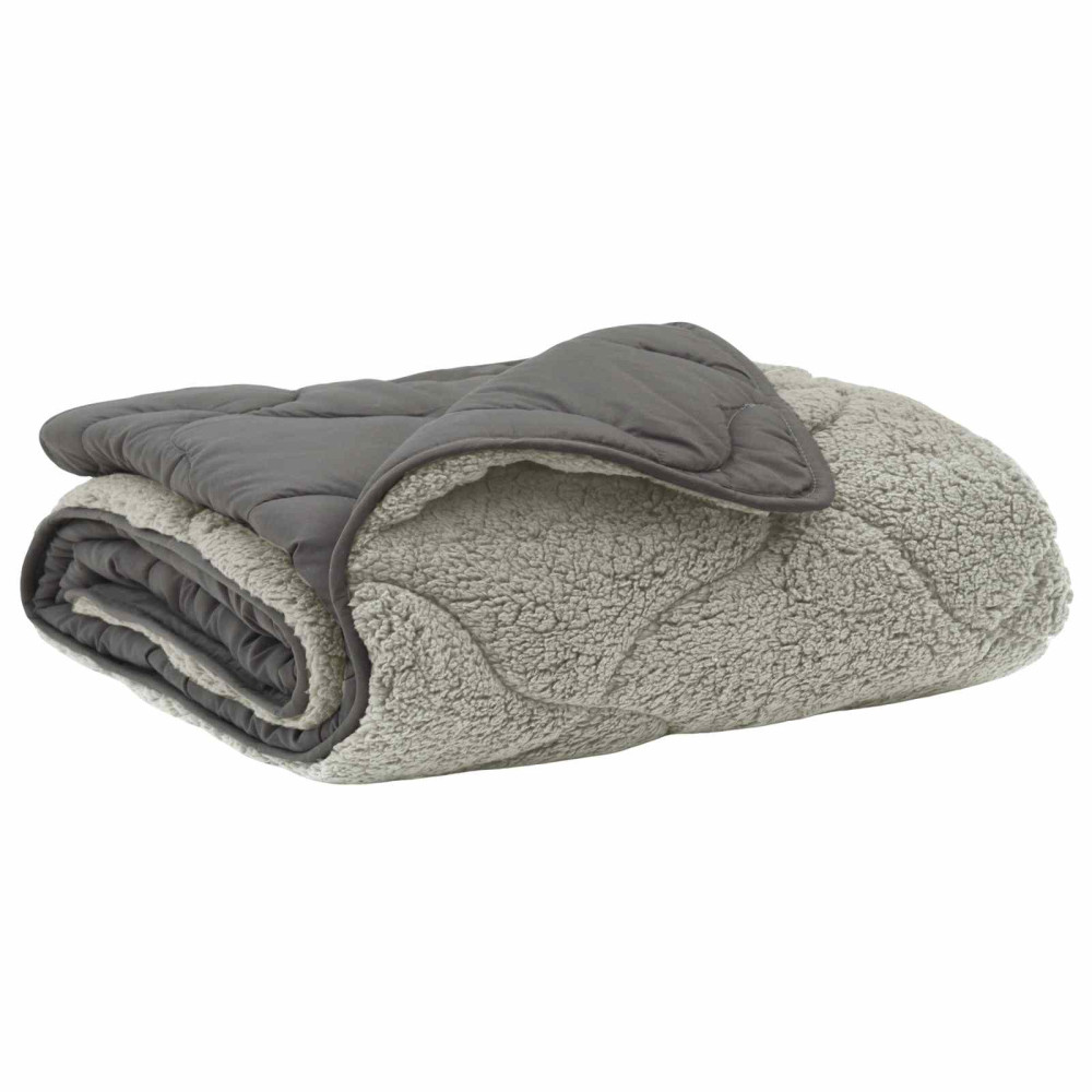 Produktbild för Sommar Duvet Ljusgrå 135 x 200 cm Mikrofiber och Teddyfleece