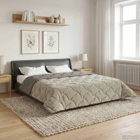 Produktbild för Sommar Duvet Ljusgrå 200 x 220 cm Mikrofiber och Teddyfleece
