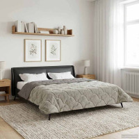 Produktbild för Sommar Duvet Ljusgrå 220 x 240 cm Mikrofiber och Teddyfleece