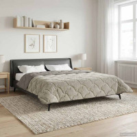 Produktbild för Sommar Duvet Ljusgrå 240 x 260 cm Mikrofiber och Teddyfleece